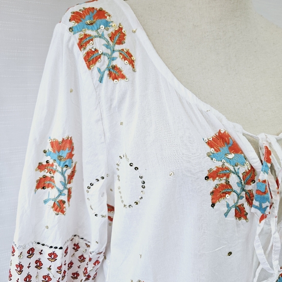 Sundance Floral Boho Tunic Dress size Large - Picture 4 of 9